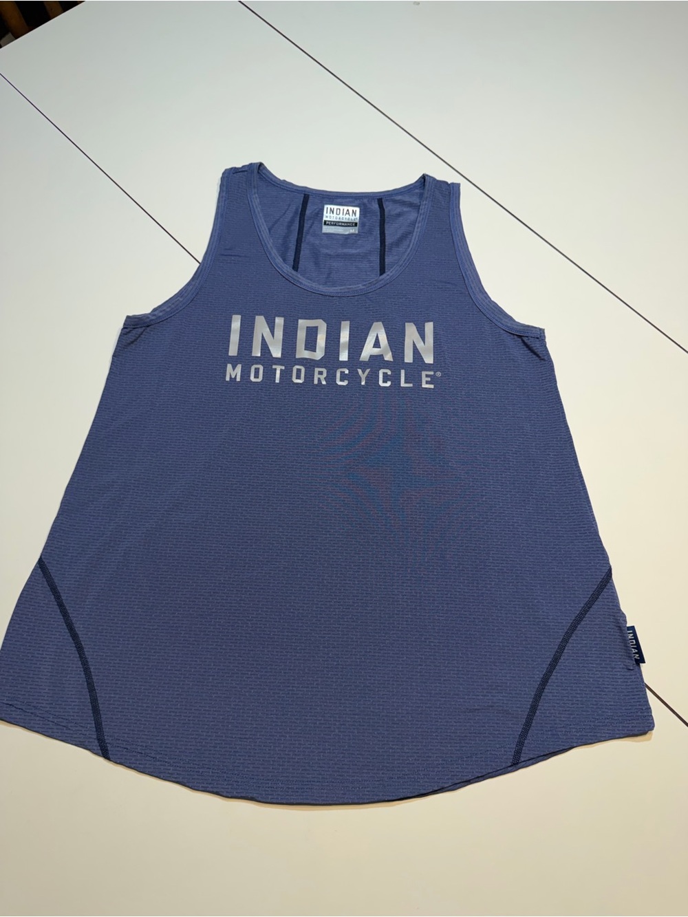 Indian Motorcycle women's medium performance tank top in blue